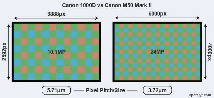 1000D versus M50 Mark II MP
