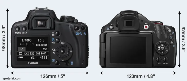 Comparison 1000D or SX40 rear