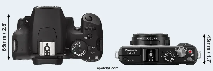 Compare 1000D versus LX5 top