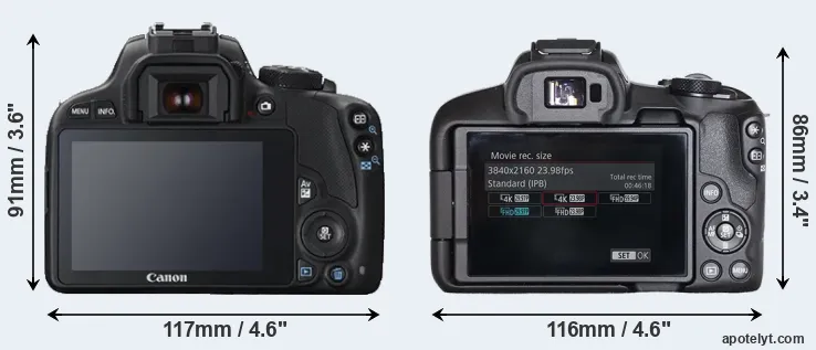 Comparison 100D or R50 rear