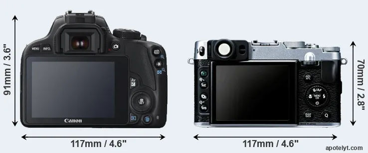 Comparison 100D or X20 rear