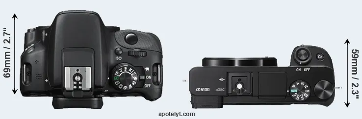 Compare 100D versus A6100 top