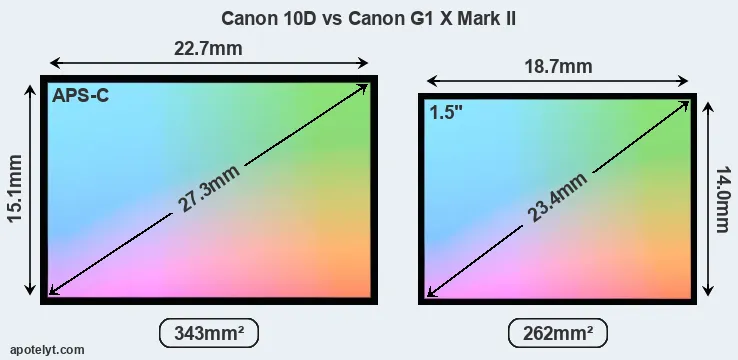 Canon 10D and Canon G1 X Mark II sensor measures