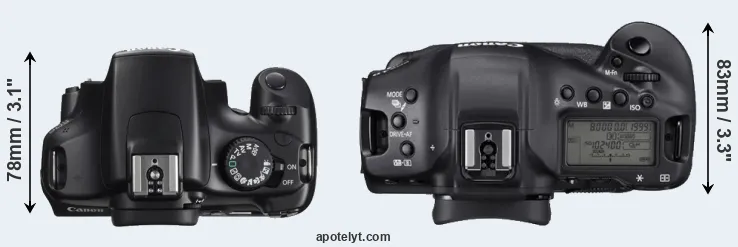 Compare 1100D versus 1DX Mark III top