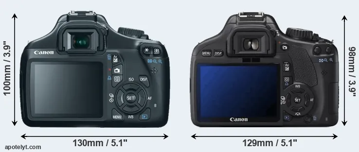 Comparison 1100D or T2i rear