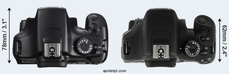 Compare 1100D versus T2i top