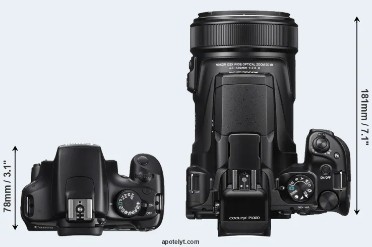 Compare 1100D versus P1000 top