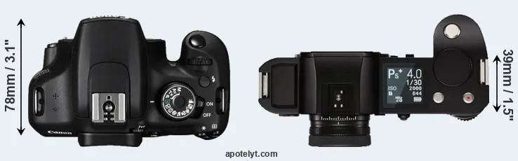 Compare 1200D versus Leica SL top