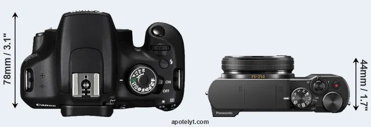 Compare 1200D versus TZ100 top