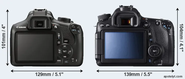 Comparison 1300D or 70D rear