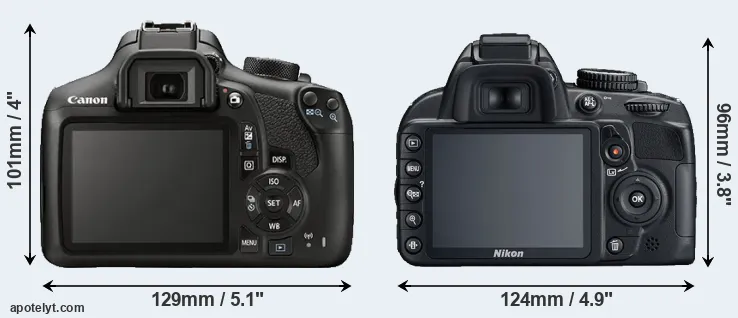 Comparison 1300D or D3100 rear