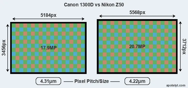 1300D versus Z50 MP