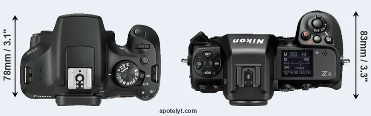 Compare 1300D versus Z8 top