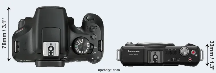 Compare 1300D versus GF2 top
