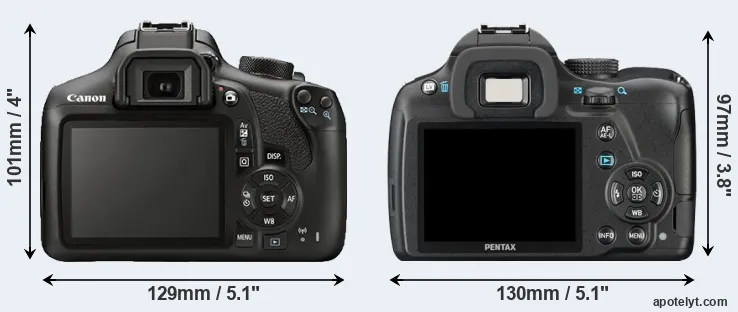 Comparison 1300D or K-50 rear