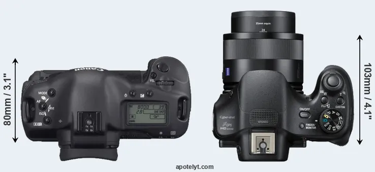 Compare 1D Mark II N versus HX400V top