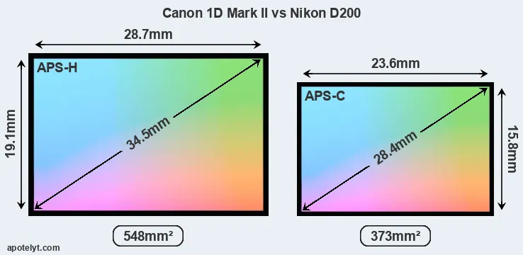 Canon 1D Mark II and Nikon D200 sensor measures