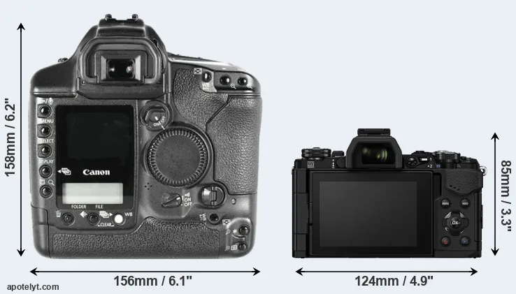 Comparison 1D Mark II or E-M5 II rear