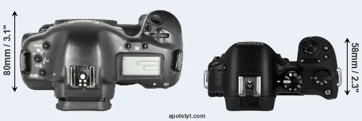 Compare 1D Mark II versus NX30 top