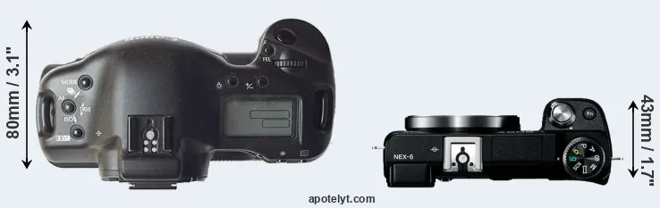 Compare 1D versus NEX-6 top