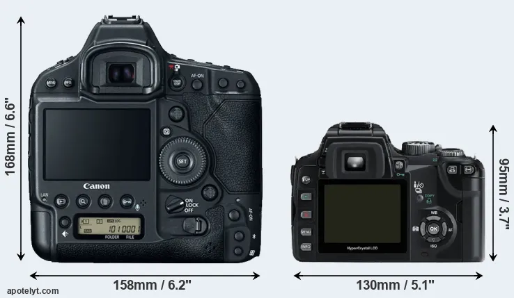 Comparison 1DX Mark II or E-500 rear