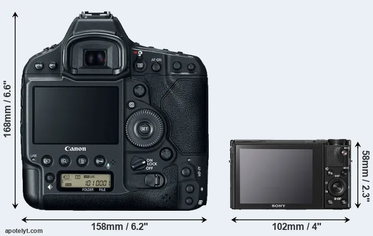 Comparison 1DX Mark II or RX100 V rear