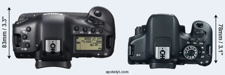 Compare 1DX versus T6i top