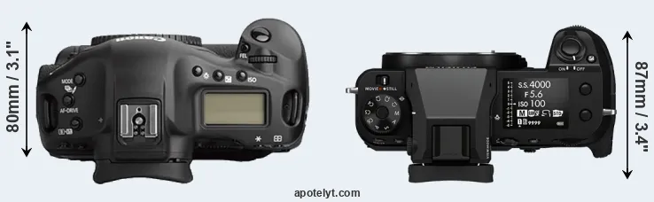 Compare 1Ds Mark II versus GFX 100S top