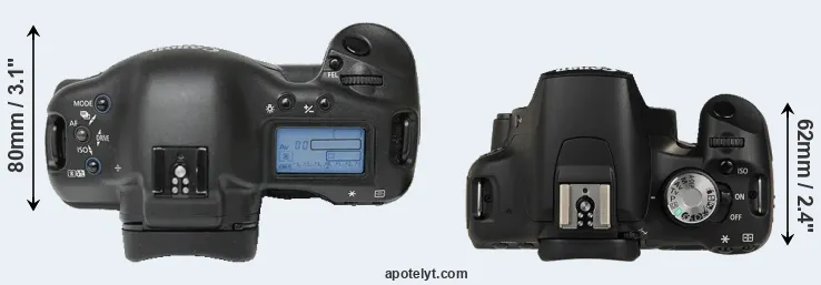 Compare 1Ds versus T1i top