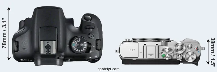 Compare 2000D versus E-P7 top