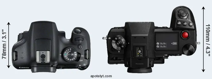 Compare 2000D versus S1H top