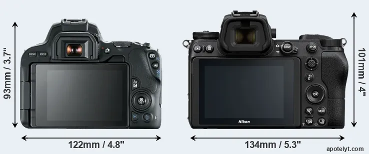 Comparison 200D or Z6 rear