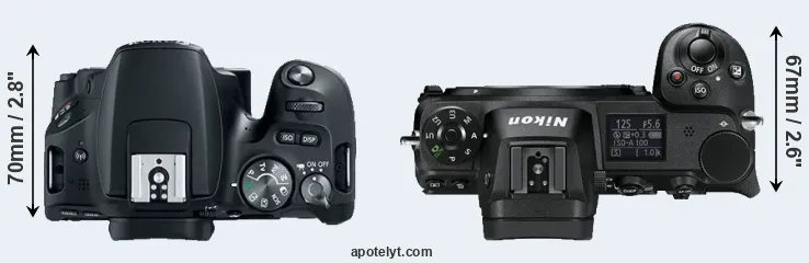 Compare 200D versus Z6 top
