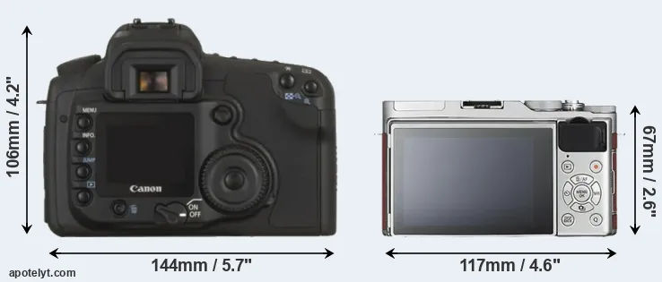 Comparison 20D or X-A3 rear