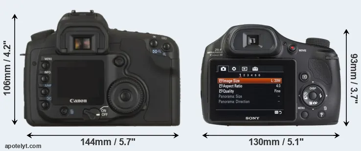Comparison 20D or HX350 rear