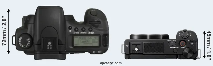 Compare 20D versus ZV-E10 top