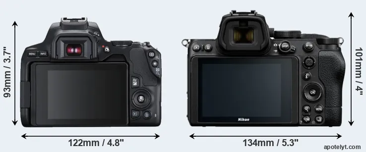 Comparison 250D or Z5 rear
