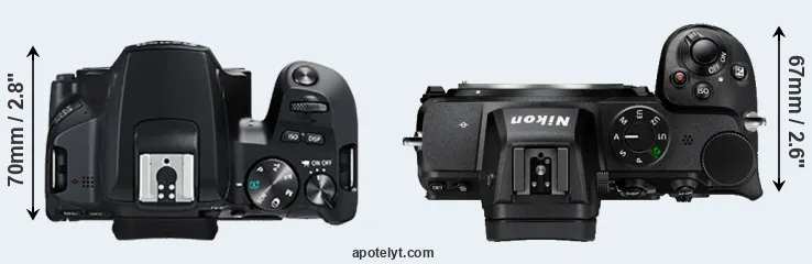 Compare 250D versus Z5 top
