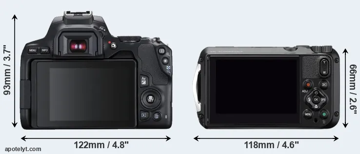 Comparison 250D or WG-6 rear