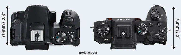 Compare 250D versus A9 II top