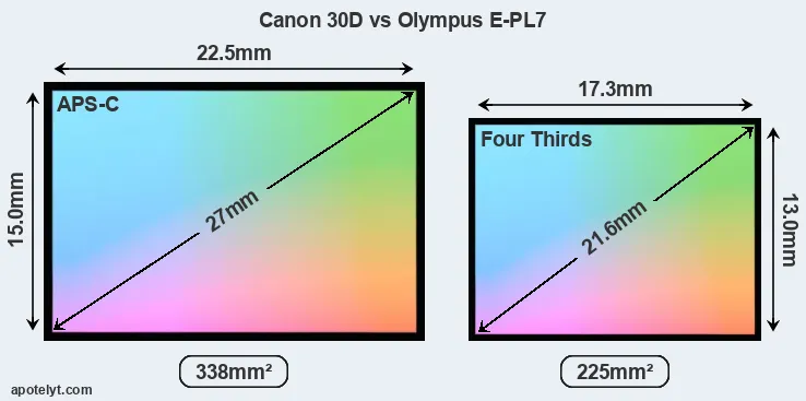 Canon 30D and Olympus E-PL7 sensor measures