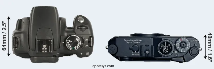 Compare 350D versus R-D1 top