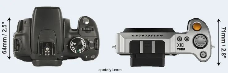 Compare 350D versus X1D top