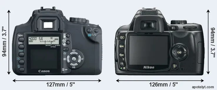 Comparison 350D or D60 rear