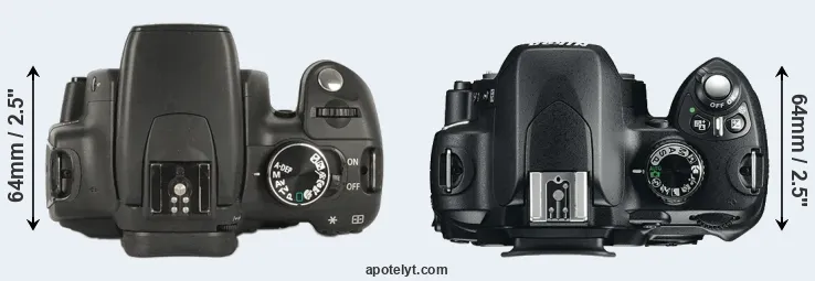 Compare 350D versus D60 top