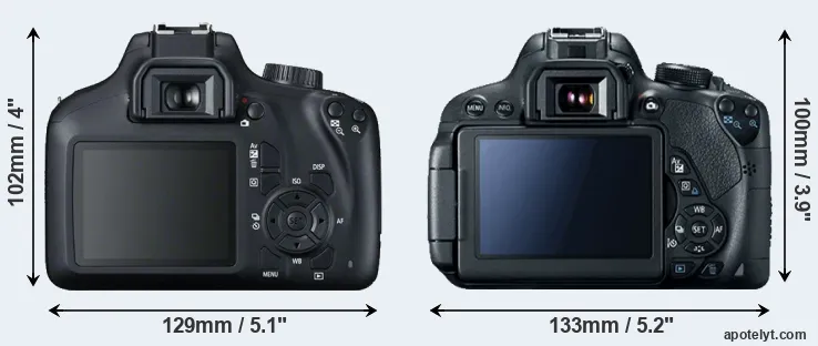 Comparison 4000D or T5i rear