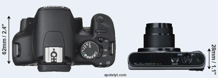 Compare 450D versus SX620 top