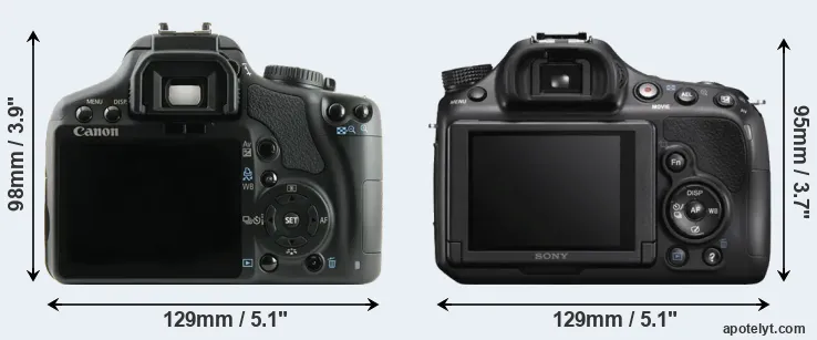 Comparison 450D or A58 rear