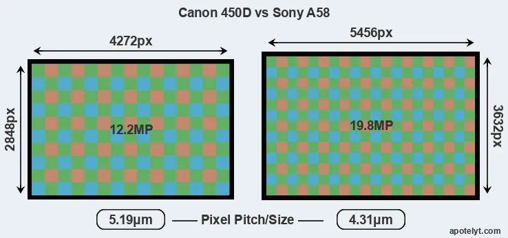 450D versus A58 MP