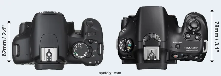 Compare 450D versus A58 top
